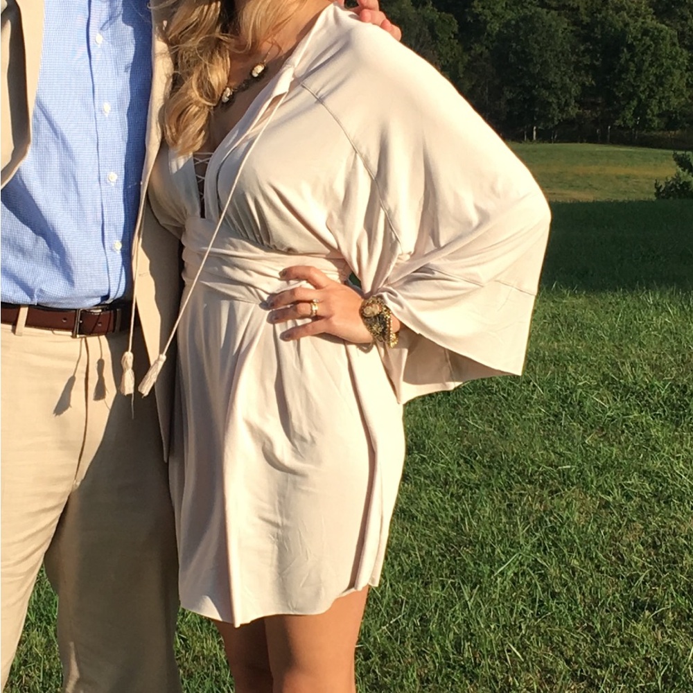 Free People Cream Mini Dress